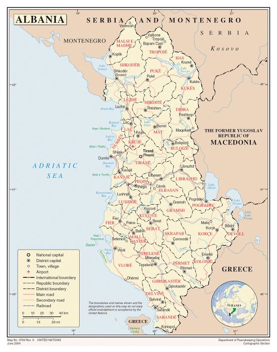 Large Political Map Of Albania Albania Europe Mapslex World Maps The