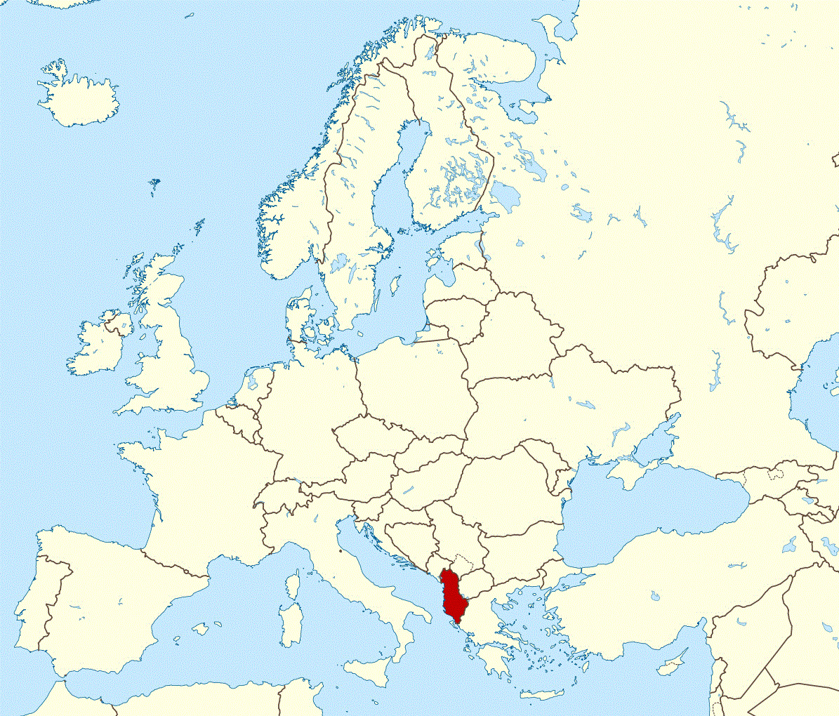 Location Map Of Albania Albania Europe Mapslex World Maps