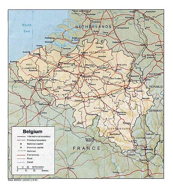 Political and administrative map of Belgium - 1985 | Belgium | Europe ...