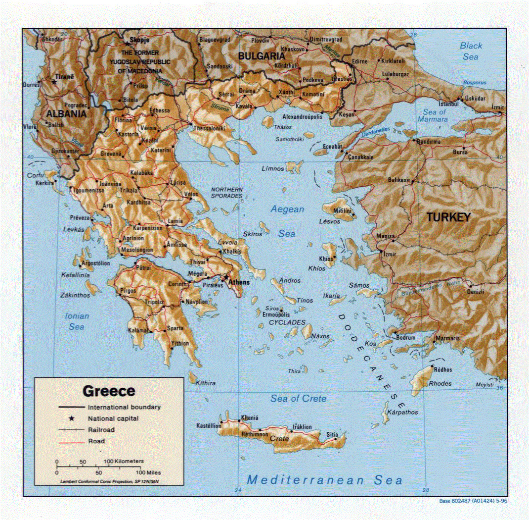 Political map of Greece - 1996 | Greece | Europe | Mapslex | World Maps